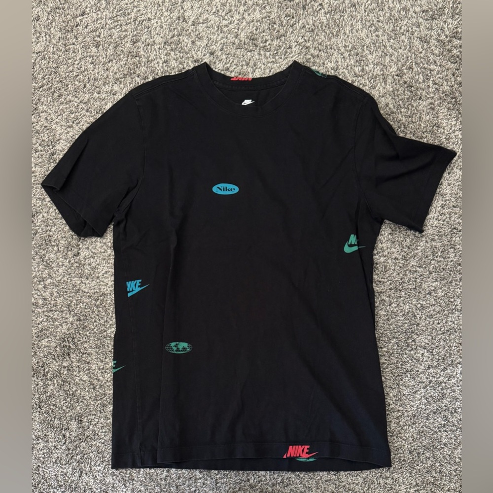 Nike Black Short Sleeve Tee with Vibrant Accents